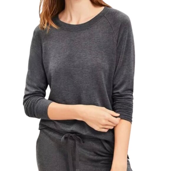 Women's XS Lou & Grey Signaturesoft Sweatshirt Dark Charcoal Gray Super Soft - Picture 1 of 6